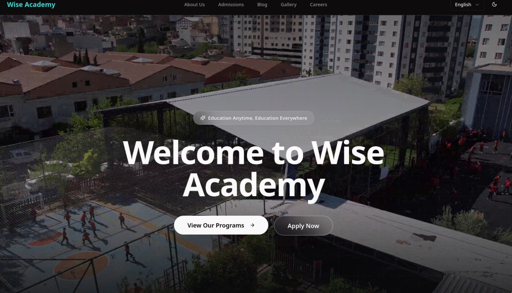 Screenshot of Wise Academy